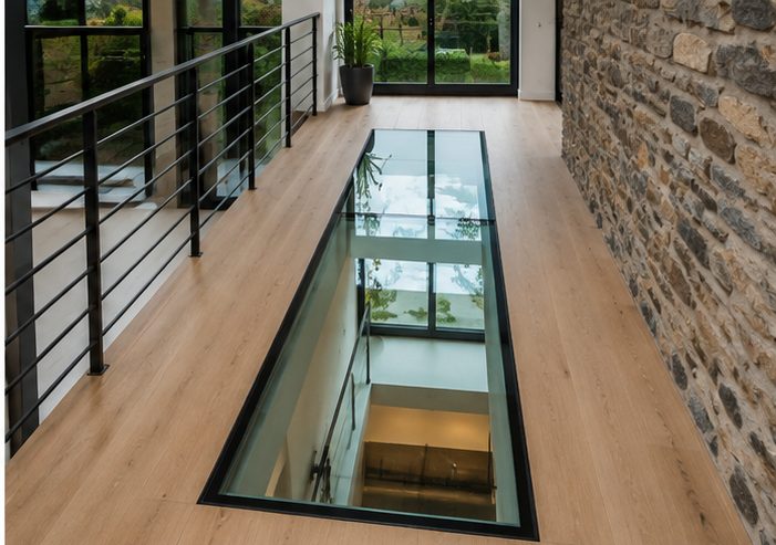 Liniový světlík — úzký průhled pro chodbu nebo galerii
