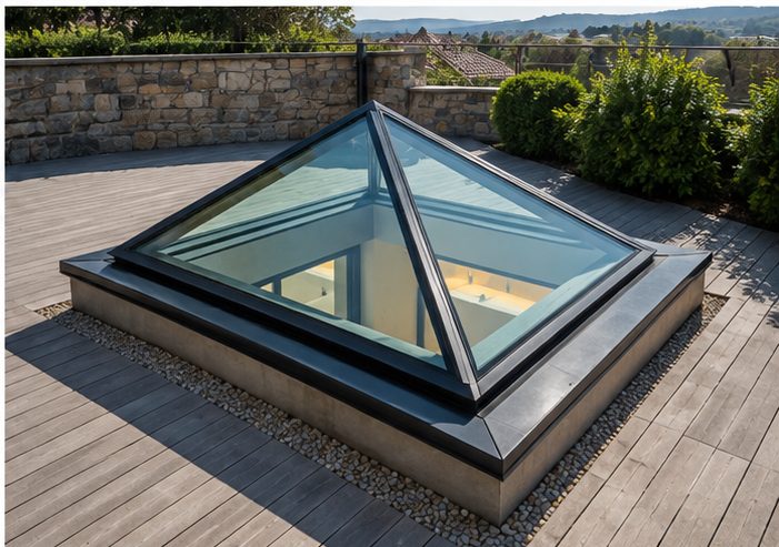 Pyramidový světlík — elegantní designový prvek